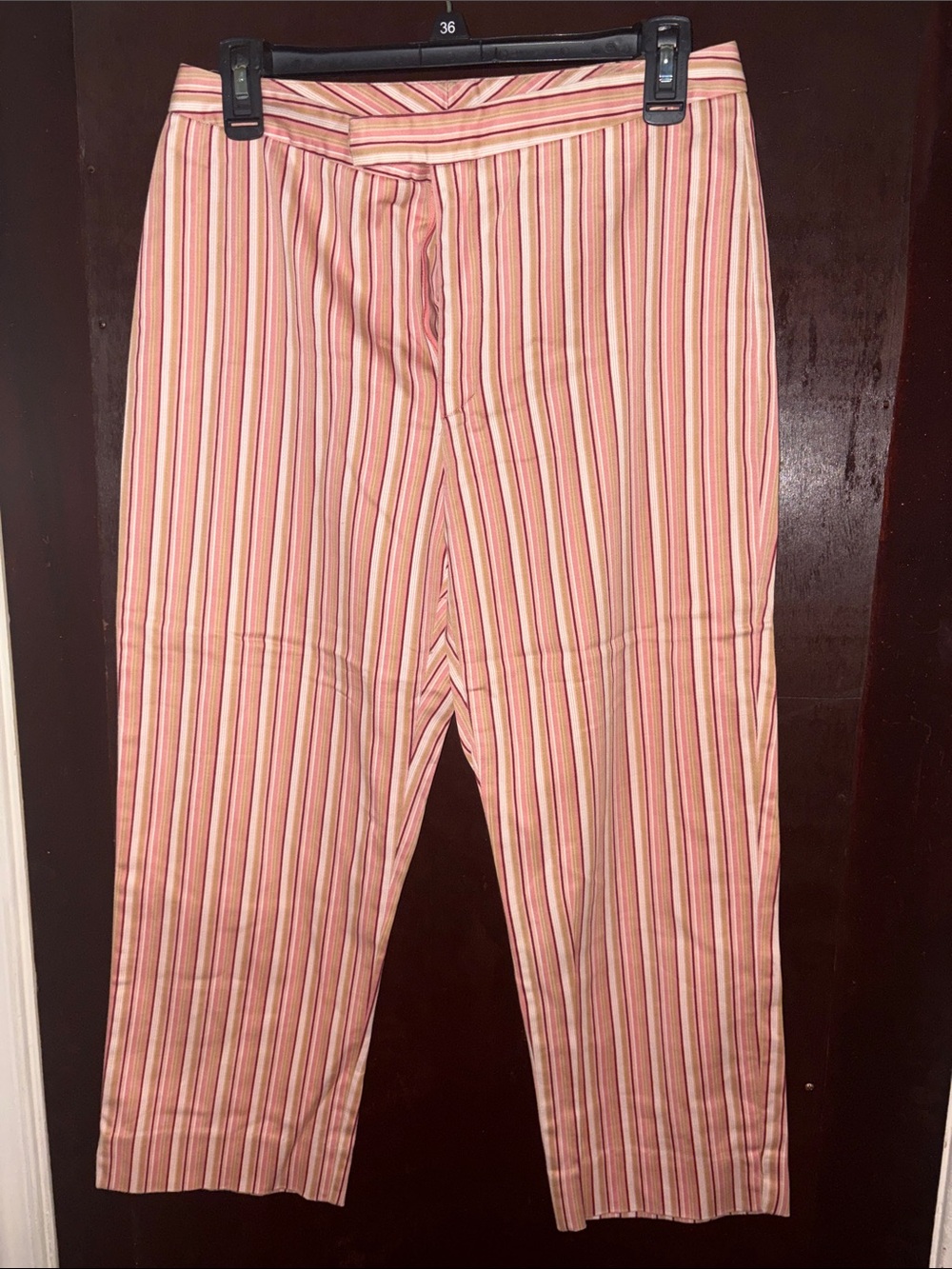Striped Pink & Cream Crop Pants